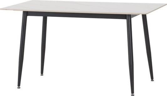 FEN White Stone Effect Dining Table