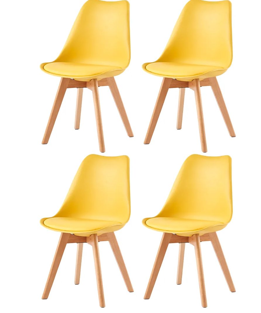 MM Set of 4 Yellow Dining Chairs