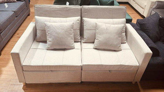 Boxer Beige Linen 2 Seater Sofa Bed