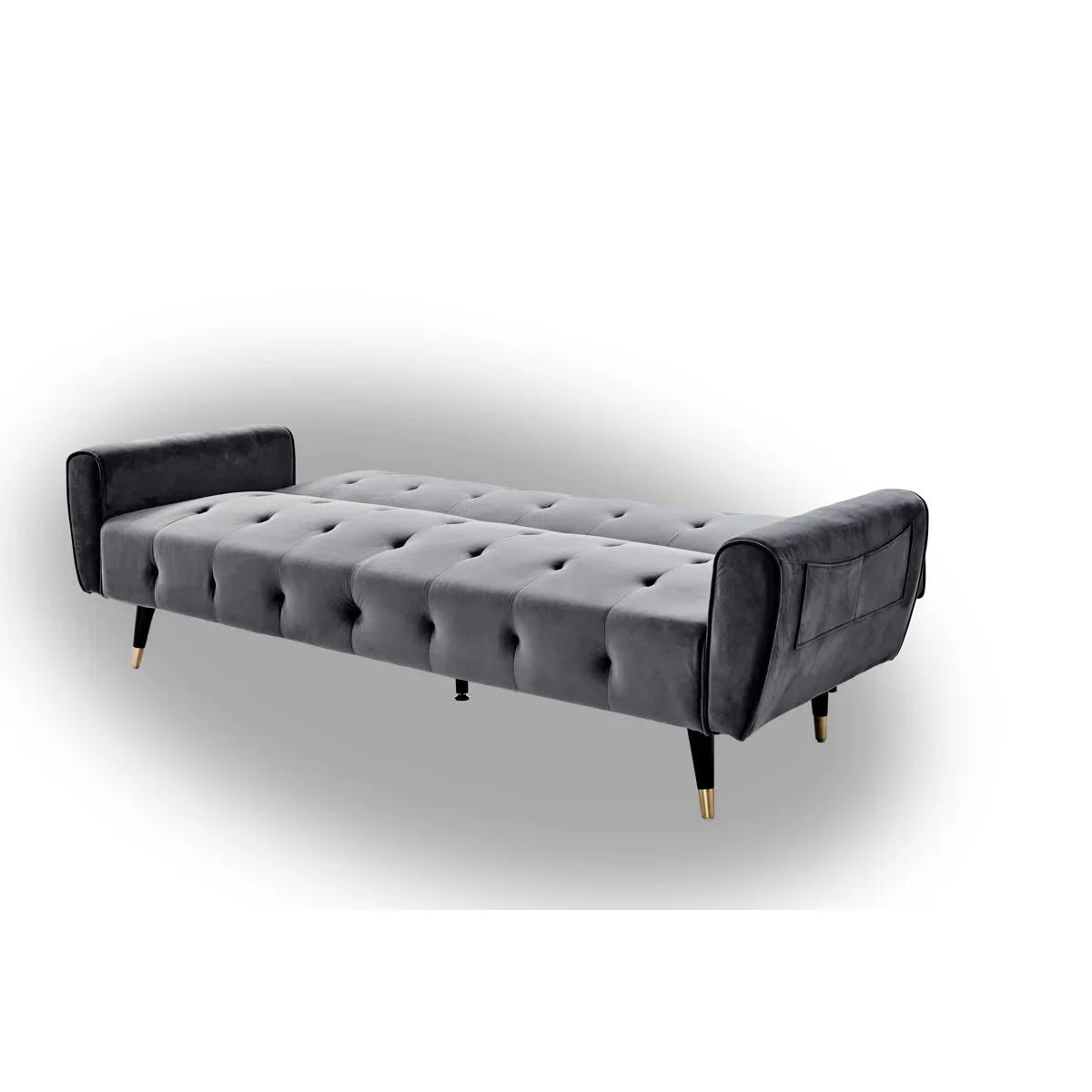 Franklyn 3 Seater Grey Velvet Clic Clac Sofa Bed