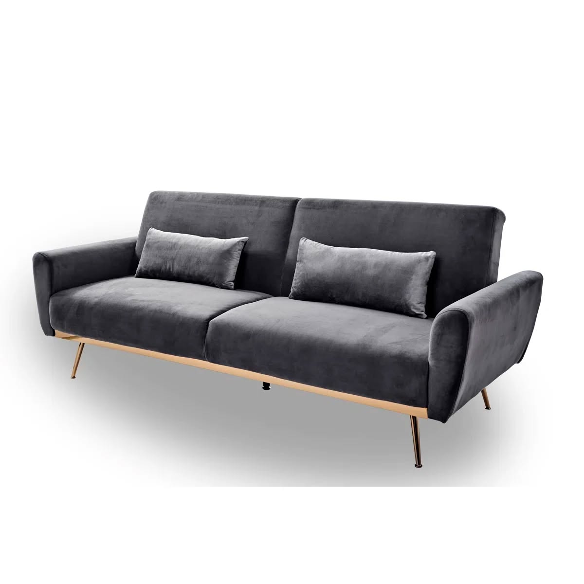 Thistle 3 Seater Grey Velvet Clic Clac Sofa Bed