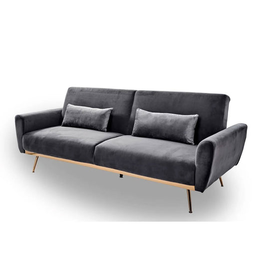 Thistle 3 Seater Grey Velvet Clic Clac Sofa Bed