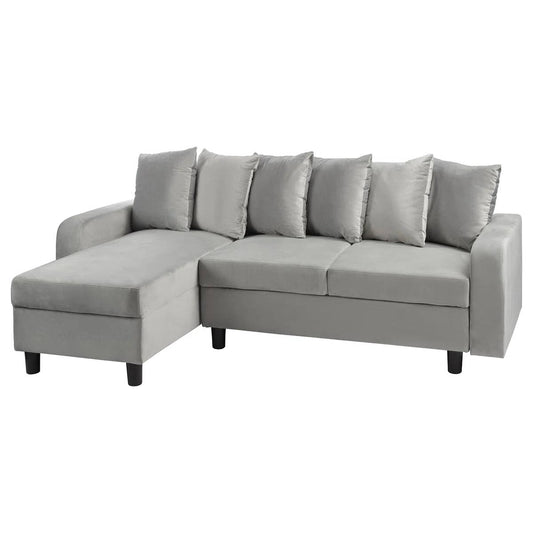 Mistique 3 Seater Light Grey Velvet Reversible Corner Sofa
