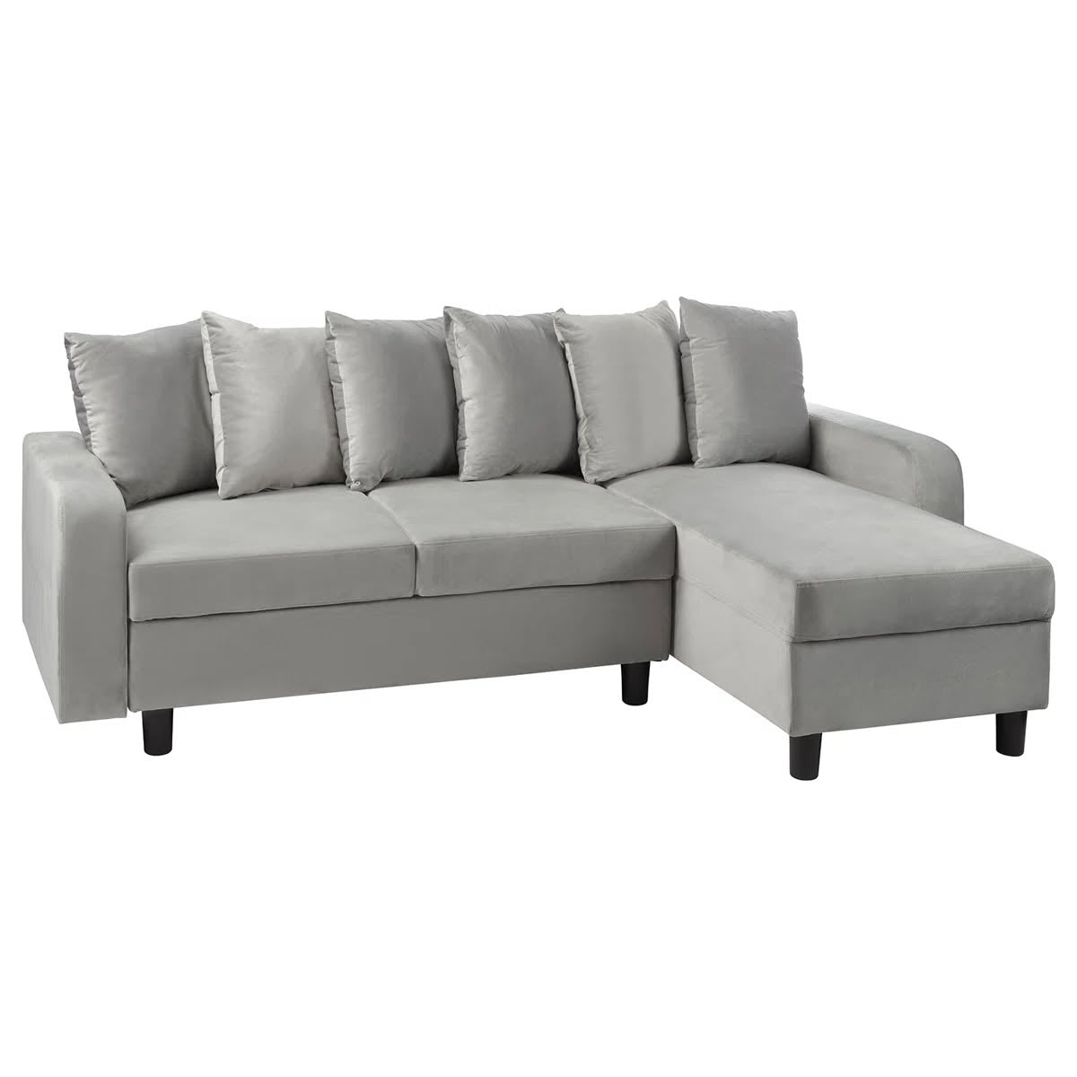 Mistique 3 Seater Light Grey Velvet Reversible Corner Sofa