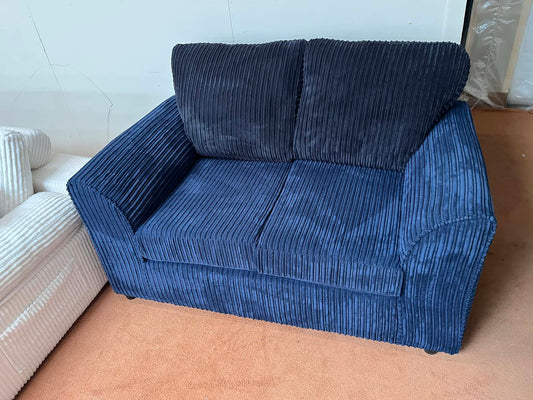 Navy & Black 2 Seat Jumbo Cord Sofa