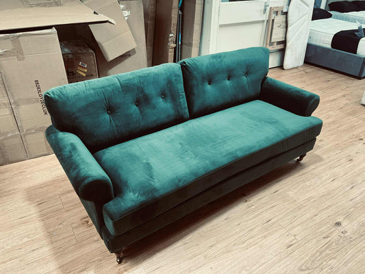 Leonard Emerald 3 Seater Velvet Sofa