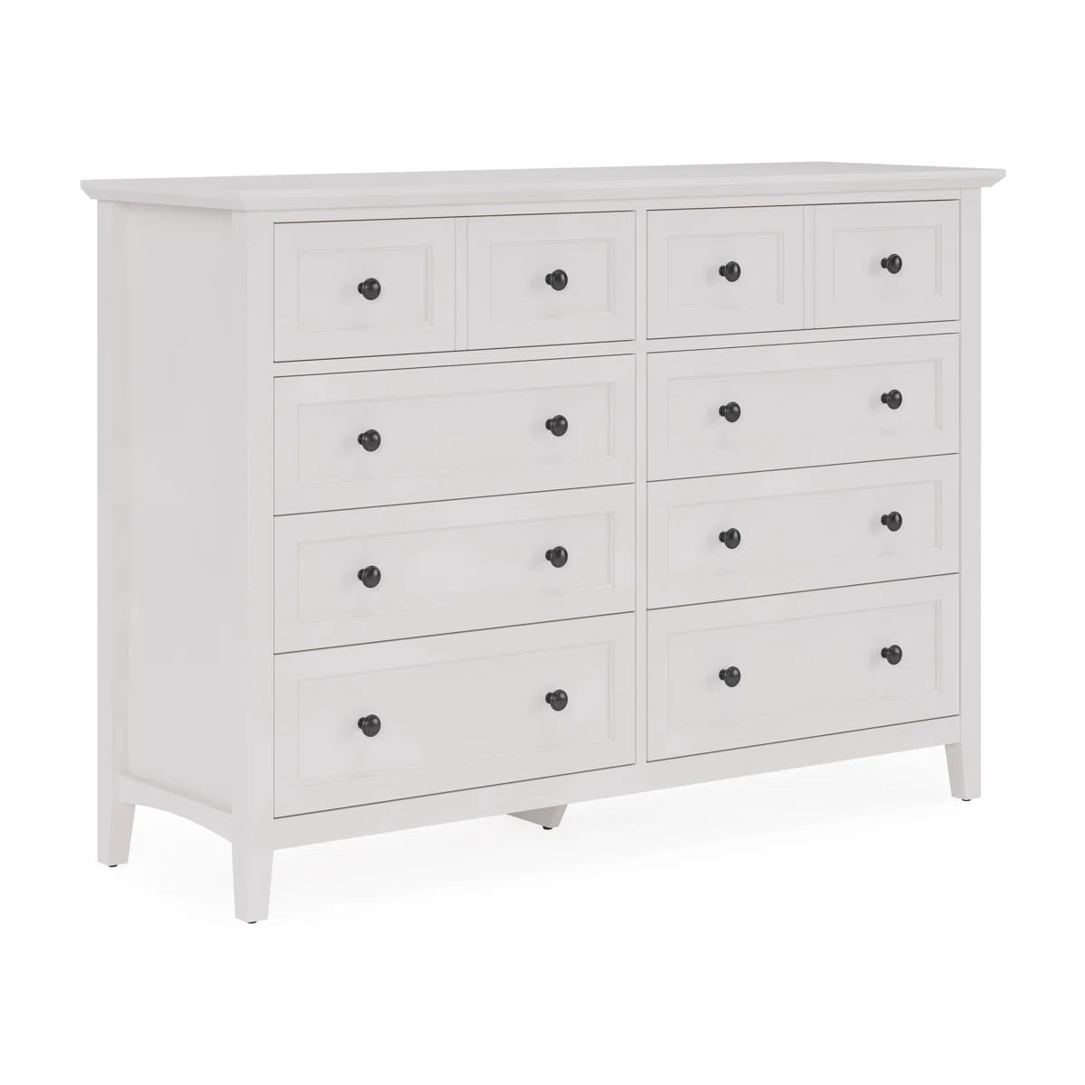 Shaker-style White Mahogany Dovetailed Chest of 8 Drawers