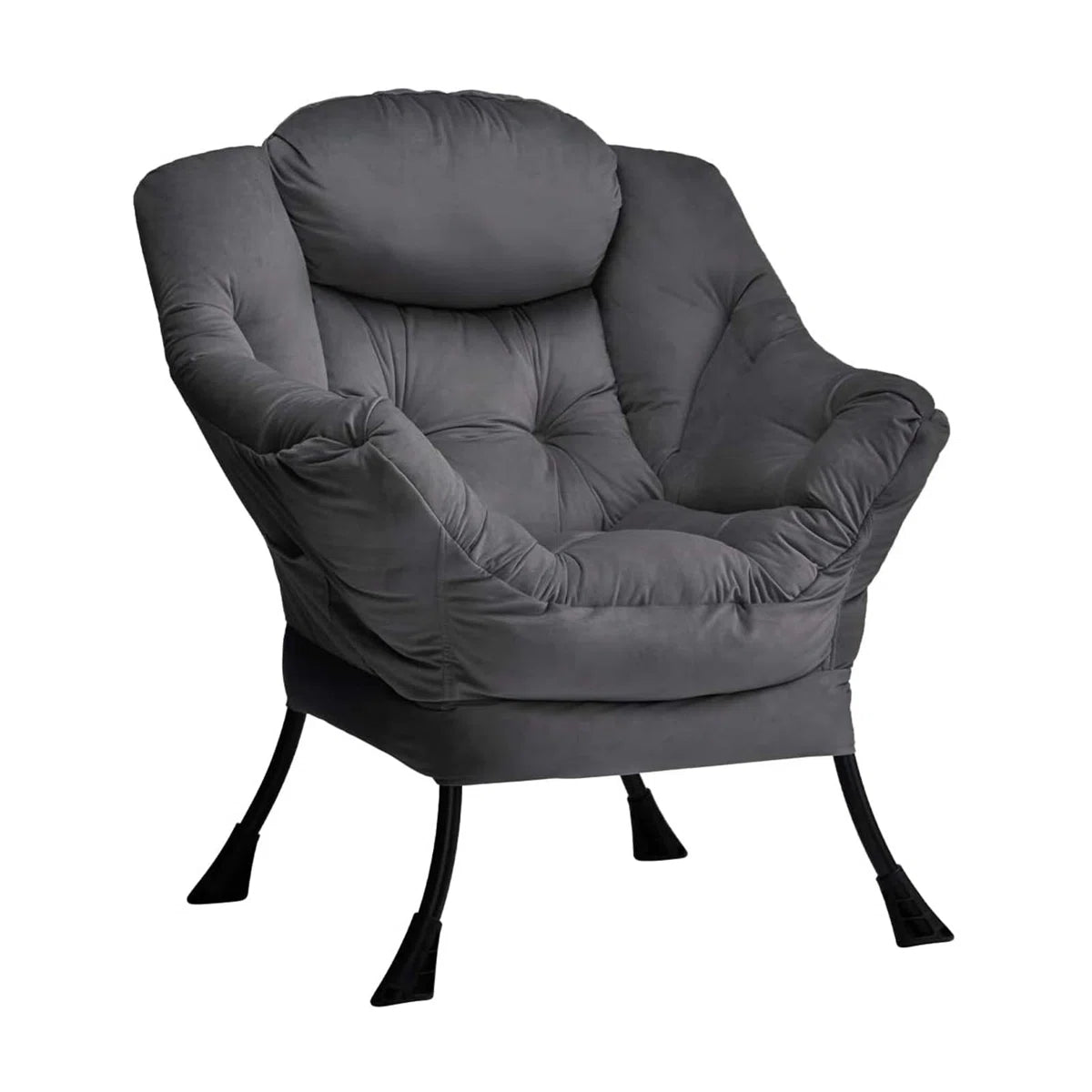 Edison Grey Velvet Armchair