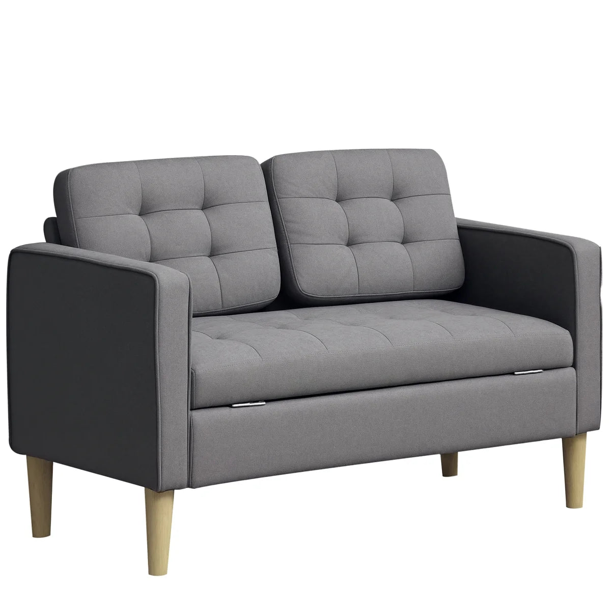 Aladdin 2 Seat Grey Cotton Storage Sofa