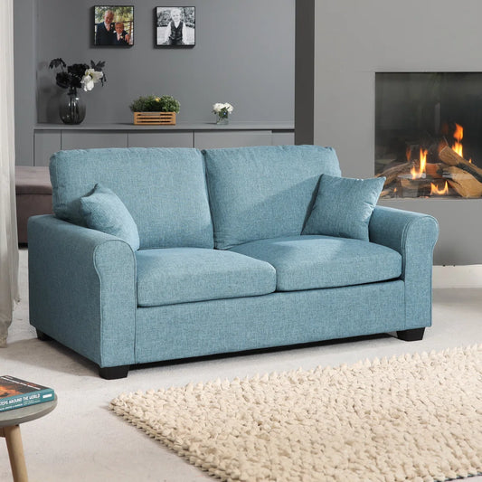 Allanah 2 Seat Teal Upholstered Spring Loaded Sofa Bed