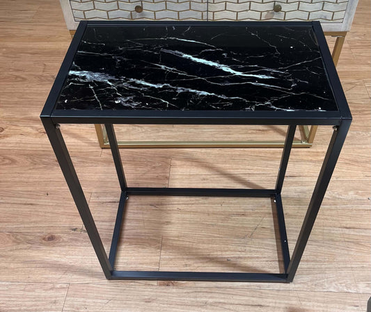 Albert Black Glass Top Console Table