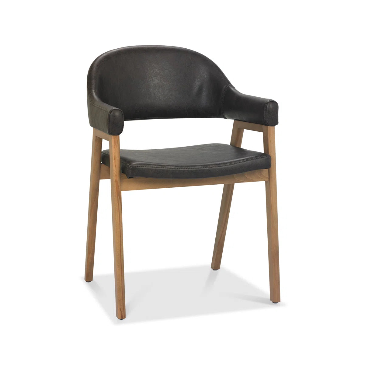 Pair of Analise Brown Faux Leather Curved Back Dining Chairs