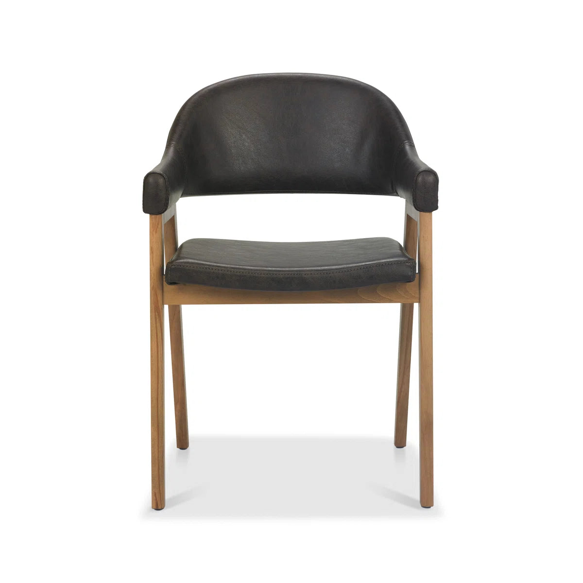 Pair of Analise Brown Faux Leather Curved Back Dining Chairs