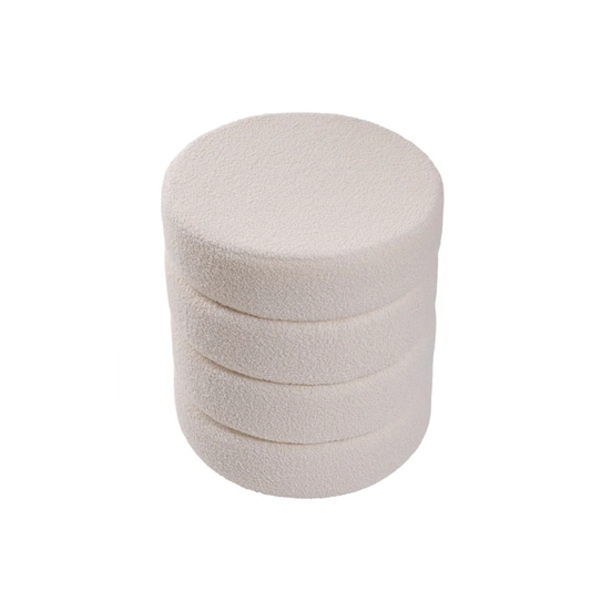 Arayah White Teddy Boucle Footstool