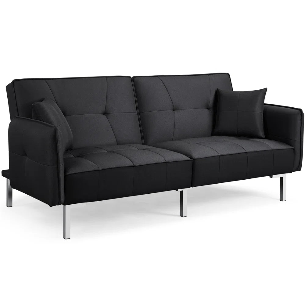 Aztec 3 Seater Black Linen Clic Clac Sofa Bed
