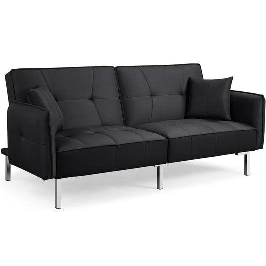 Aztec 3 Seater Black Linen Clic Clac Sofa Bed