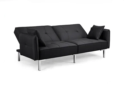 Aztec 3 Seater Black Linen Clic Clac Sofa Bed