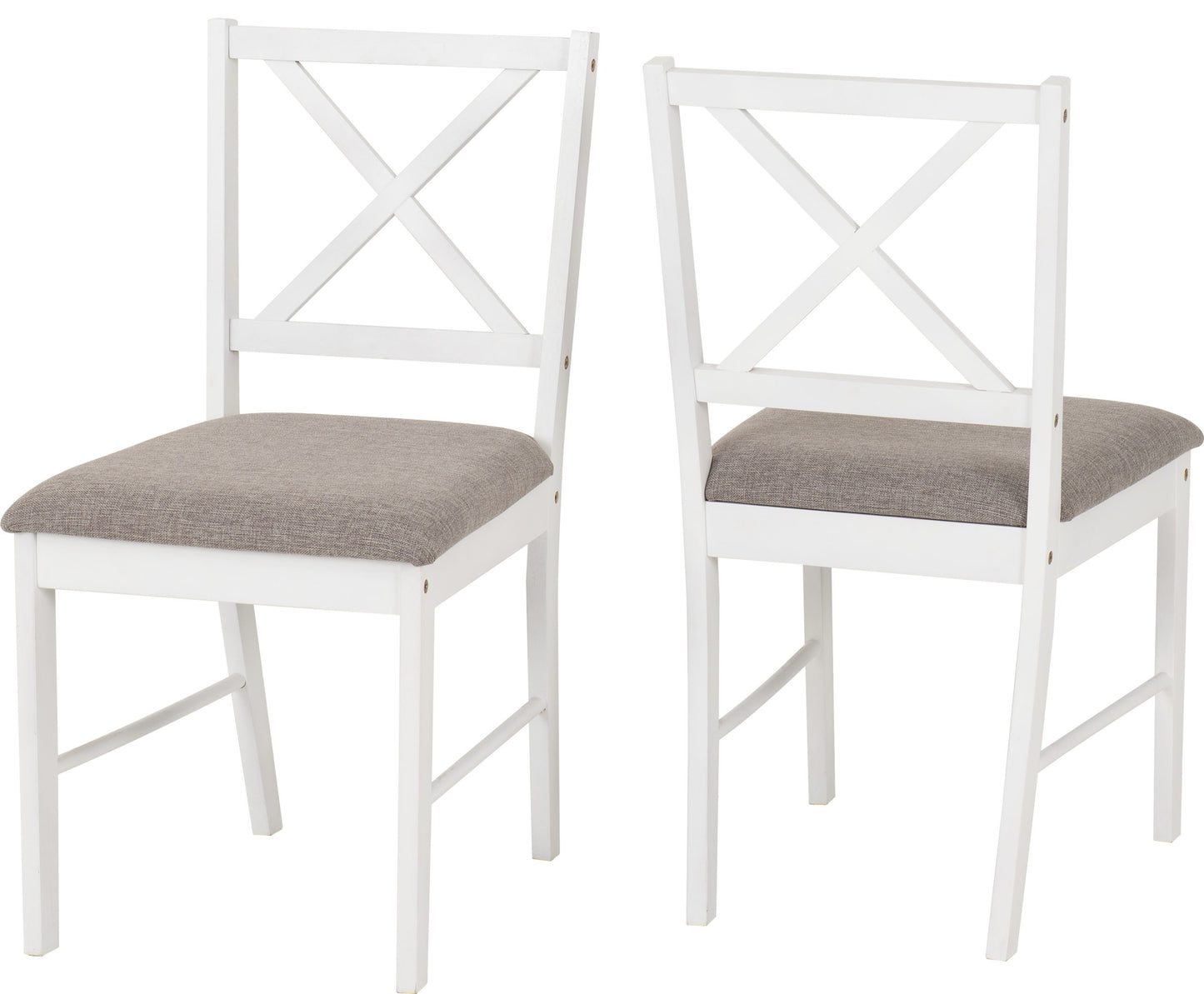 BAL 1+4 Dining Set White/Oak Effect/Grey Fabric