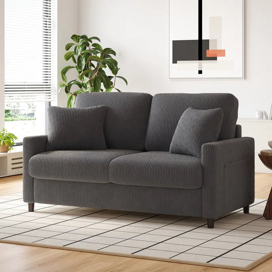 Batton 2 Seat Grey Cord Sofa