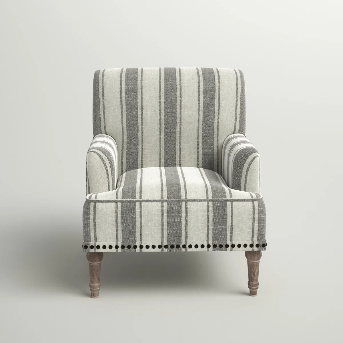 Batiste Grey Stripe Upholstered Country Armchair