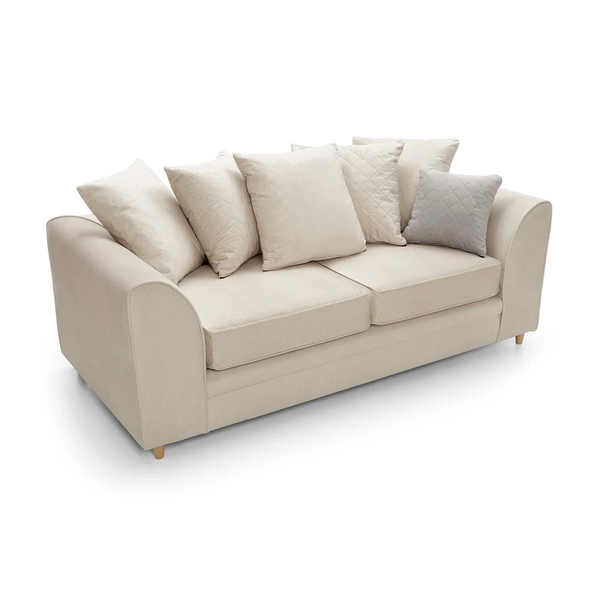 Plumley 3 Seater Beige Suede Sofa