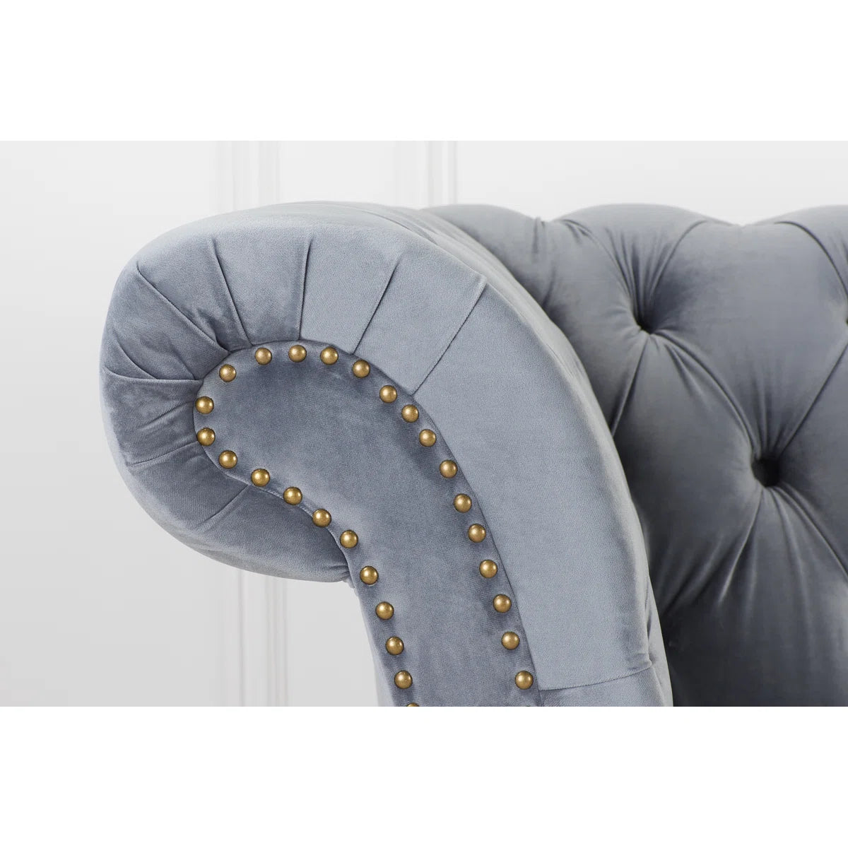 Jenner 3 Seat Grey Velvet Chesterfield Sofa