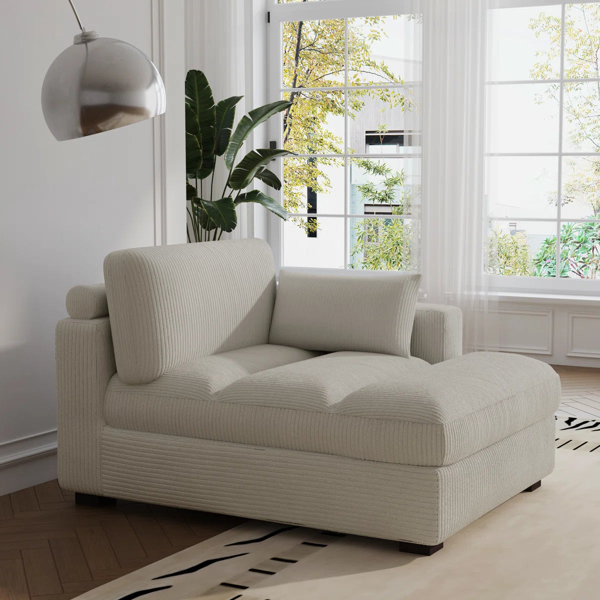 Ventura Sea Salt Grey Jumbo Cord Chaise