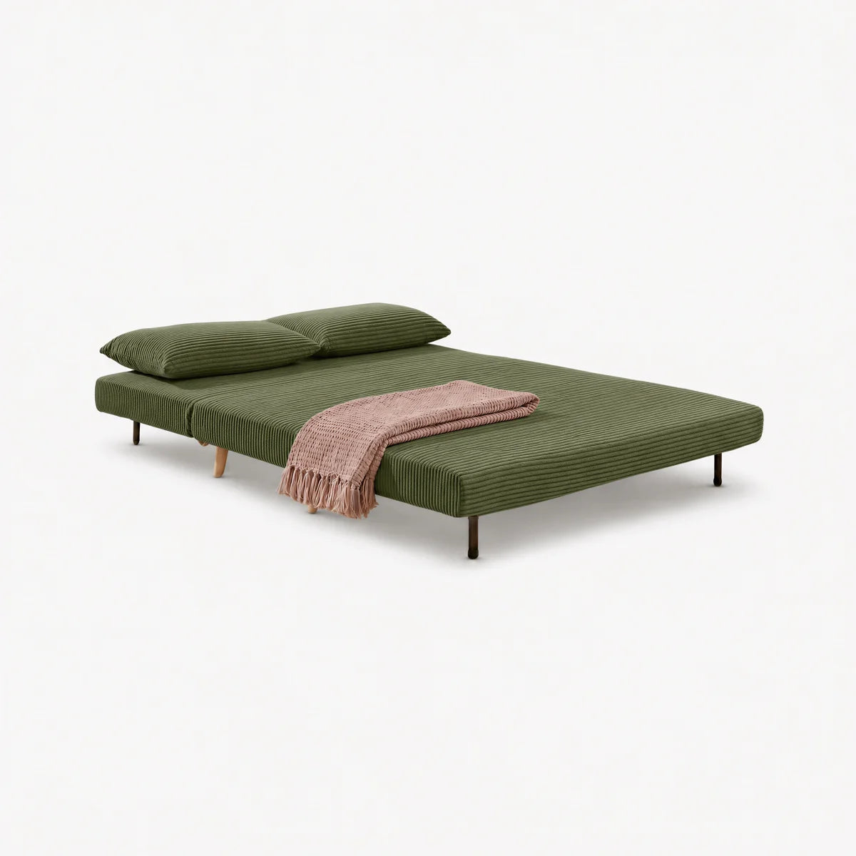 Berlios 2 Seat Olive Cord Futon Sofa Bed