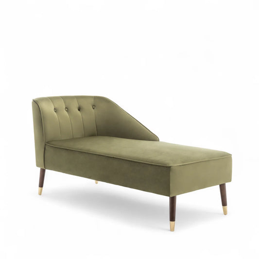 Alberta Sage Velvet Chaise Lounge