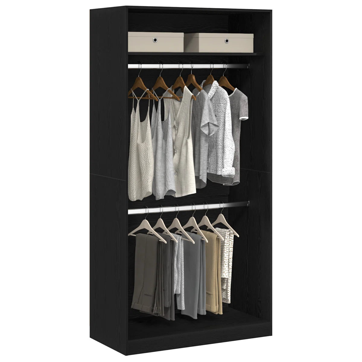 Sophia Black Open Front Wardrobe
