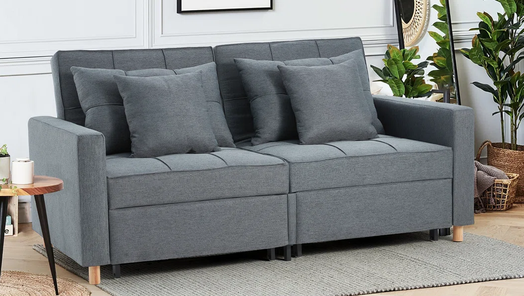 Blanchet 2 Seater Linen Pull Out Sofa Bed