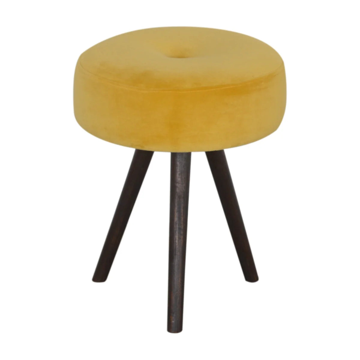 Brianna Mustard Velvet Tripod Stool