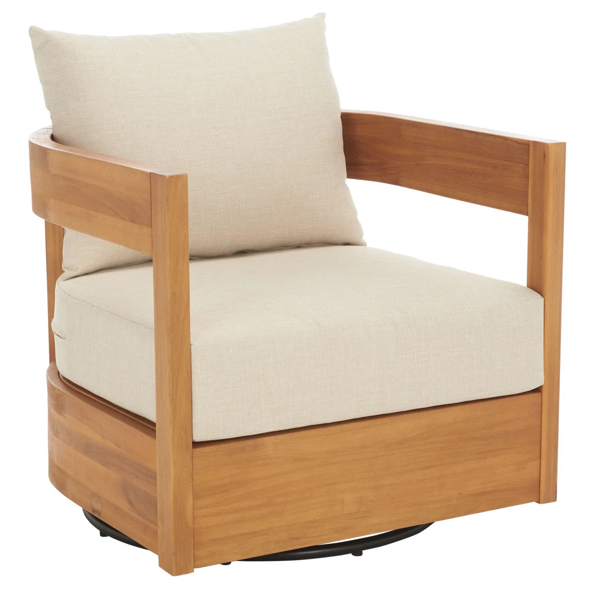 Bertrum Solid Acacia Wood Swivel Chair