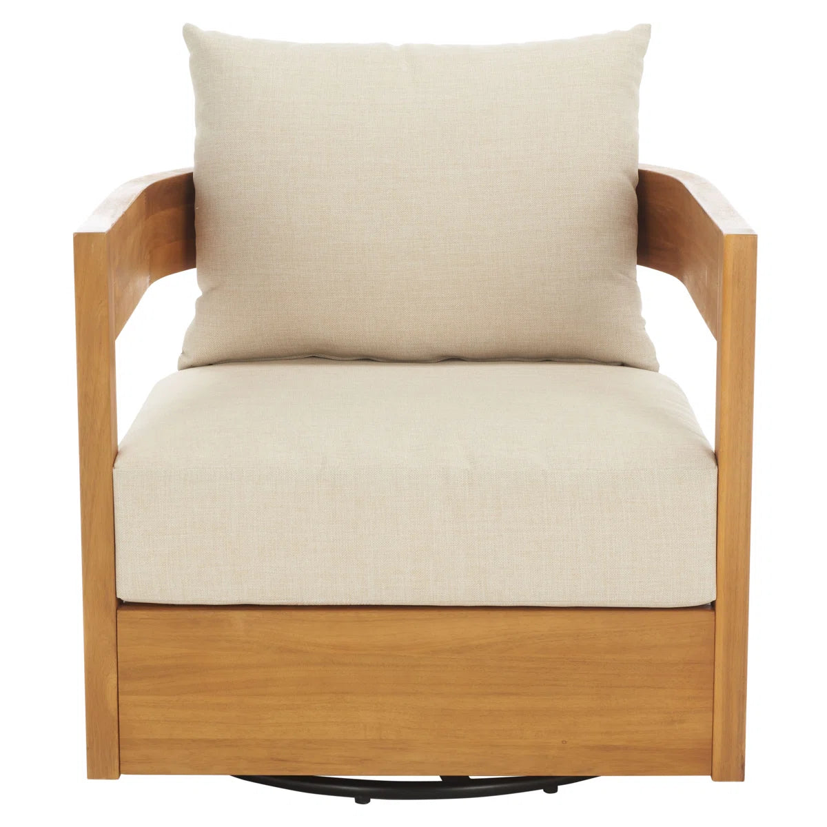 Bertrum Solid Acacia Wood Swivel Chair