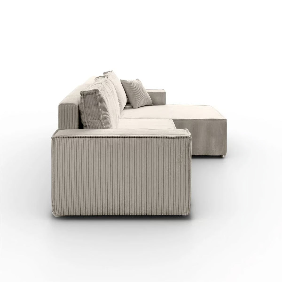Goya Cream 4 Seater Cord Corner Sofa Bed