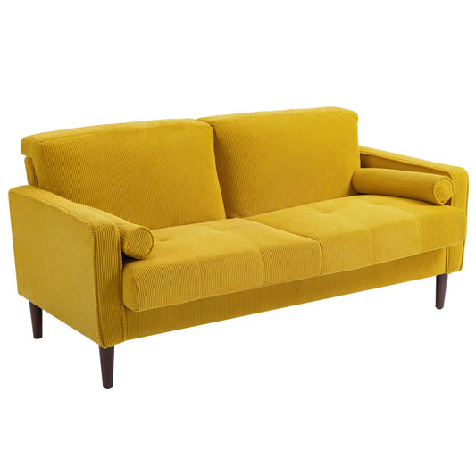Carmel 2 Seat Yellow Cord Sofa
