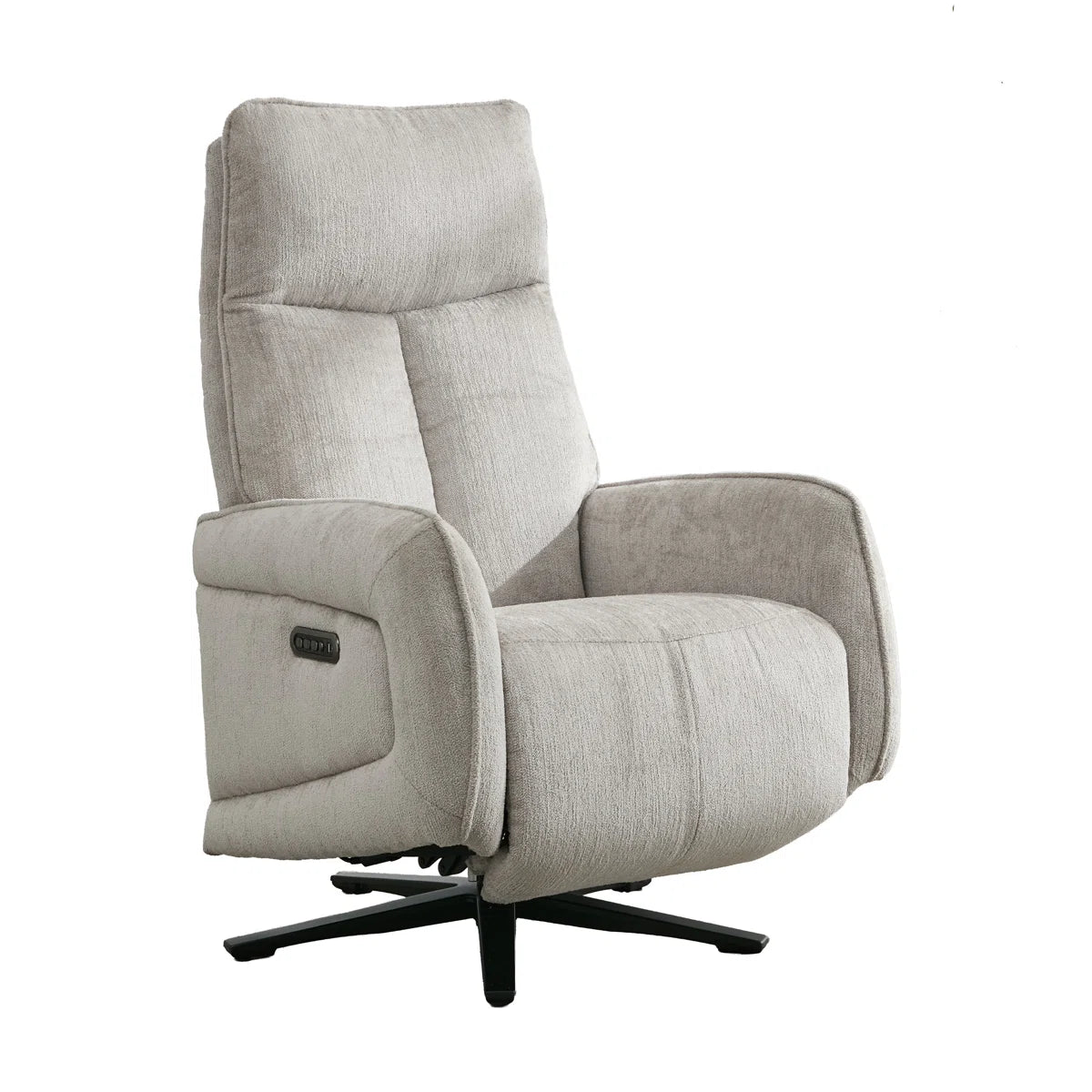 Cassidy Beige Upholstered Electric Reclining Swivel Chair