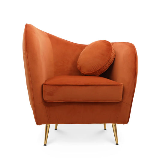 Catania Orange Velvet Armchair