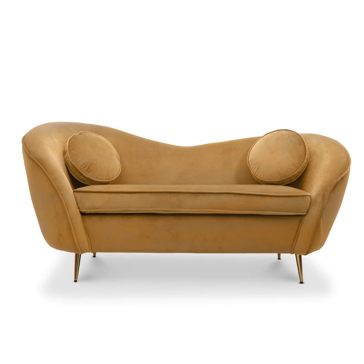 Catania 2 Seat Gold Velvet Sofa