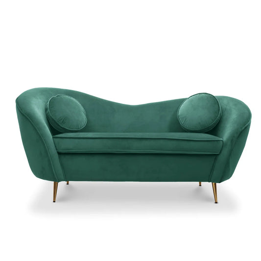 Catania 2 Seat Green Velvet Sofa