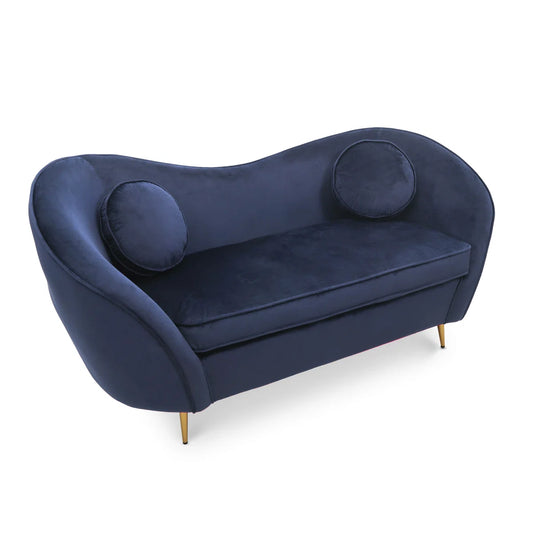 Catania 2 Seat Navy Velvet Sofa