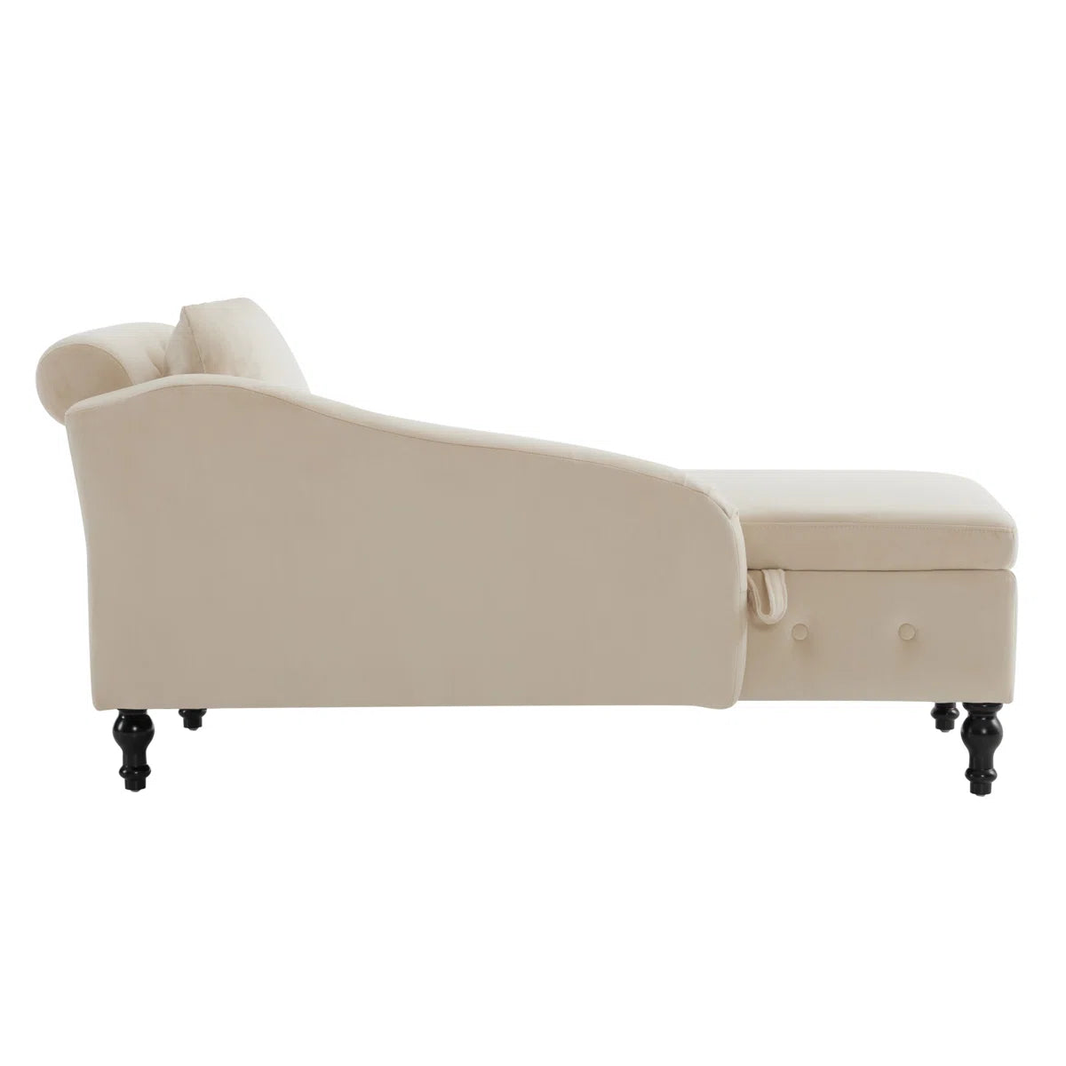 Bethany Cream Velvet Storage Chaise Lounge