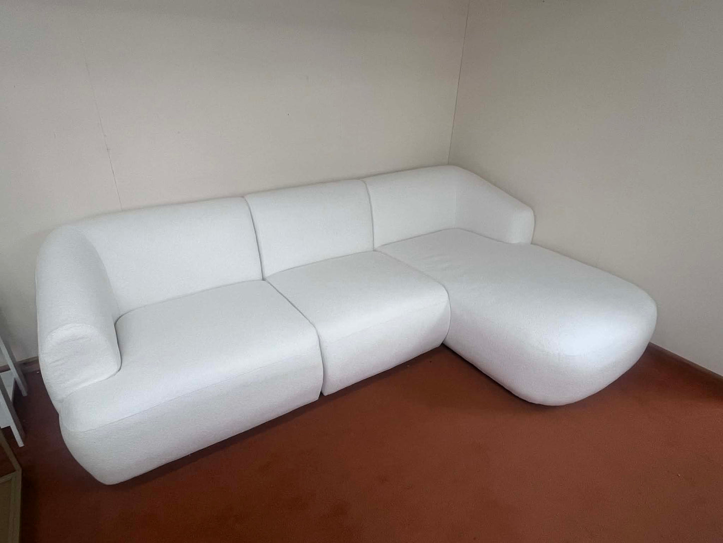 Mimi 3 Seat White Boucle Corner Sofa