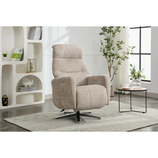 Chaney Dual Motor Swivel Recliner, USB Charge & Manual Adjustable Headrest