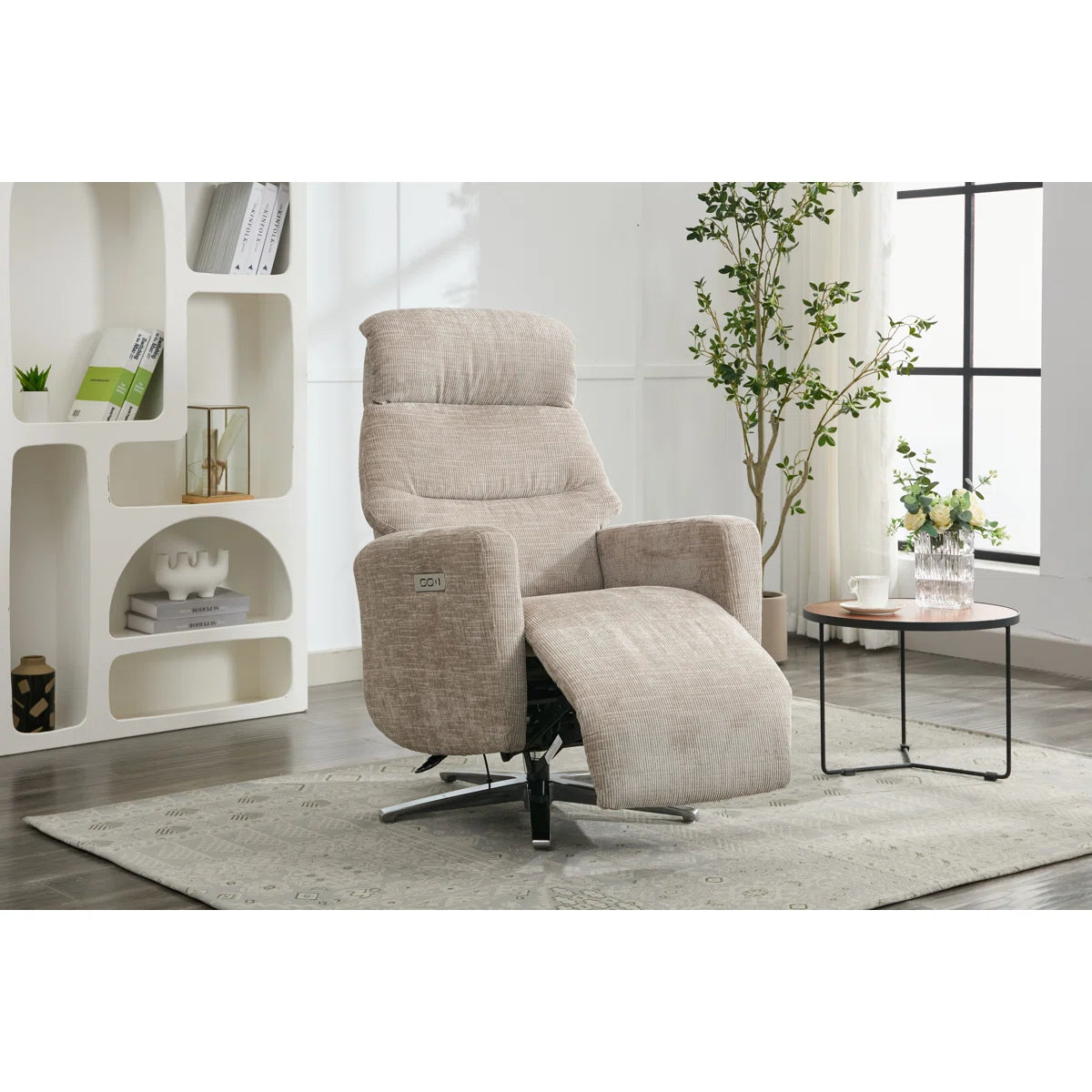 Chaney Dual Motor Swivel Recliner, USB Charge & Manual Adjustable Headrest