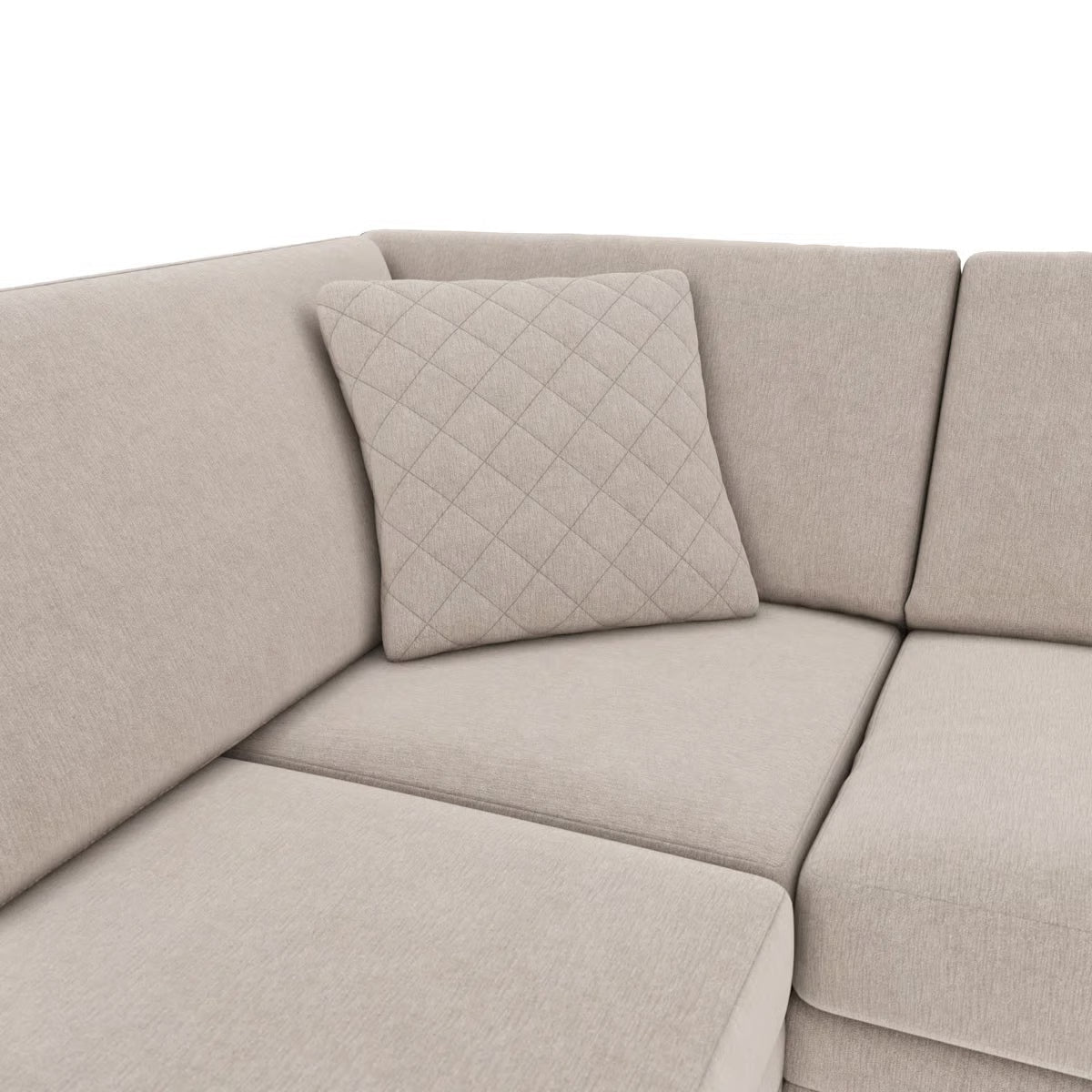 Audrey 3 Seater Left Chaise Chenille Stone Corner Sofa