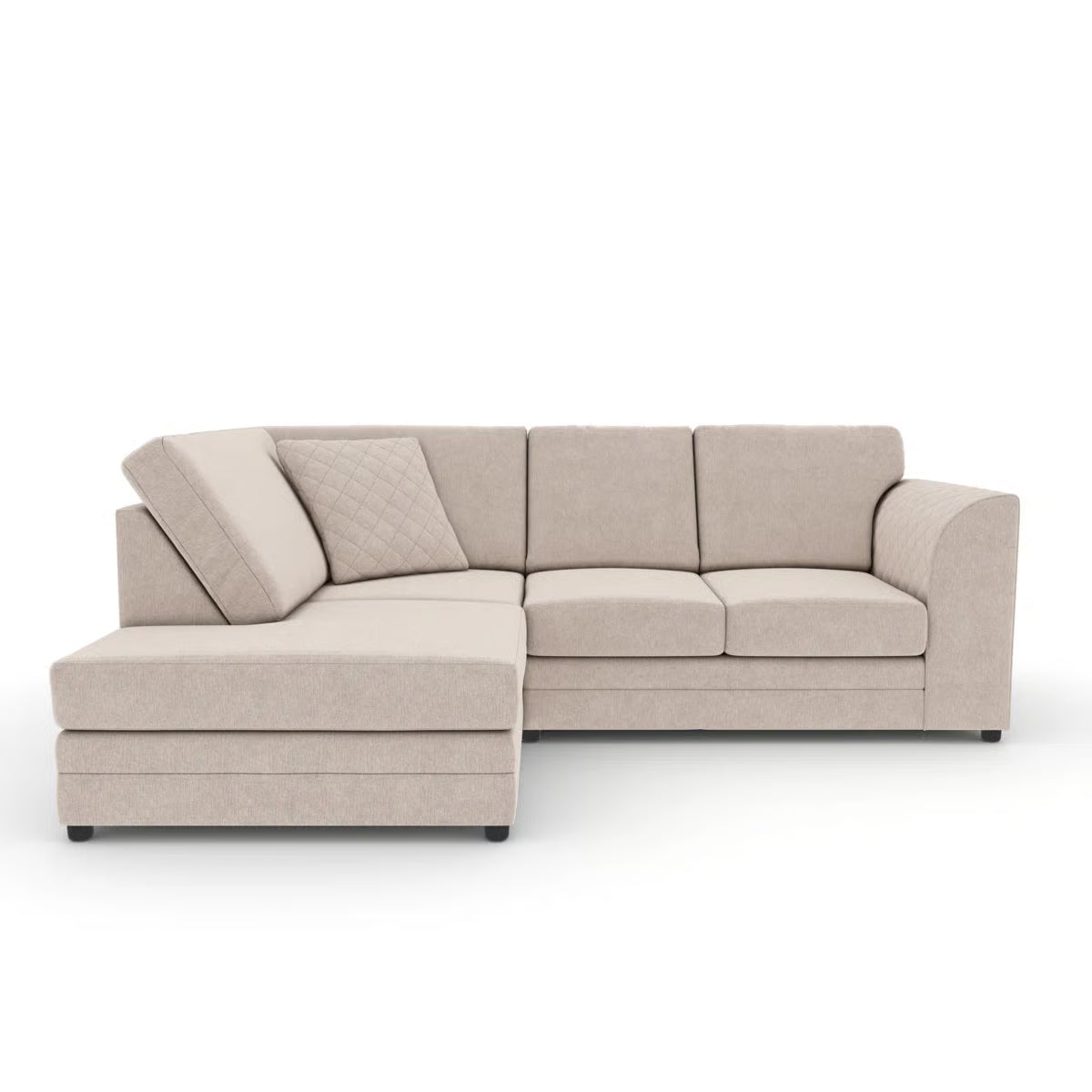 Audrey 3 Seater Left Chaise Chenille Stone Corner Sofa