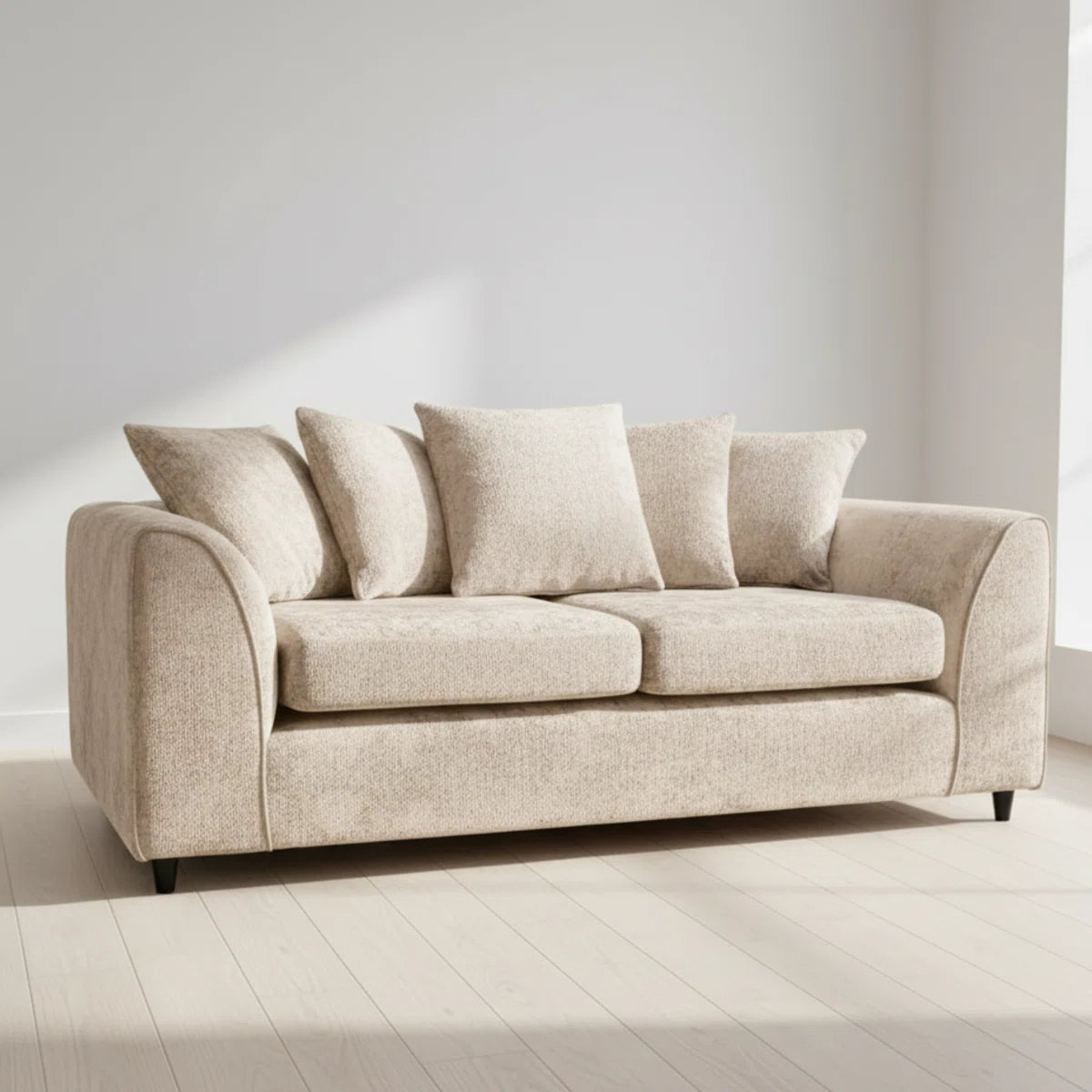 Regina 3 Seat Oatmeal Chenille Sofa