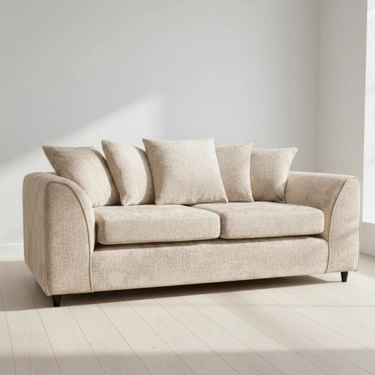 Regina 3 Seat Oatmeal Chenille Sofa