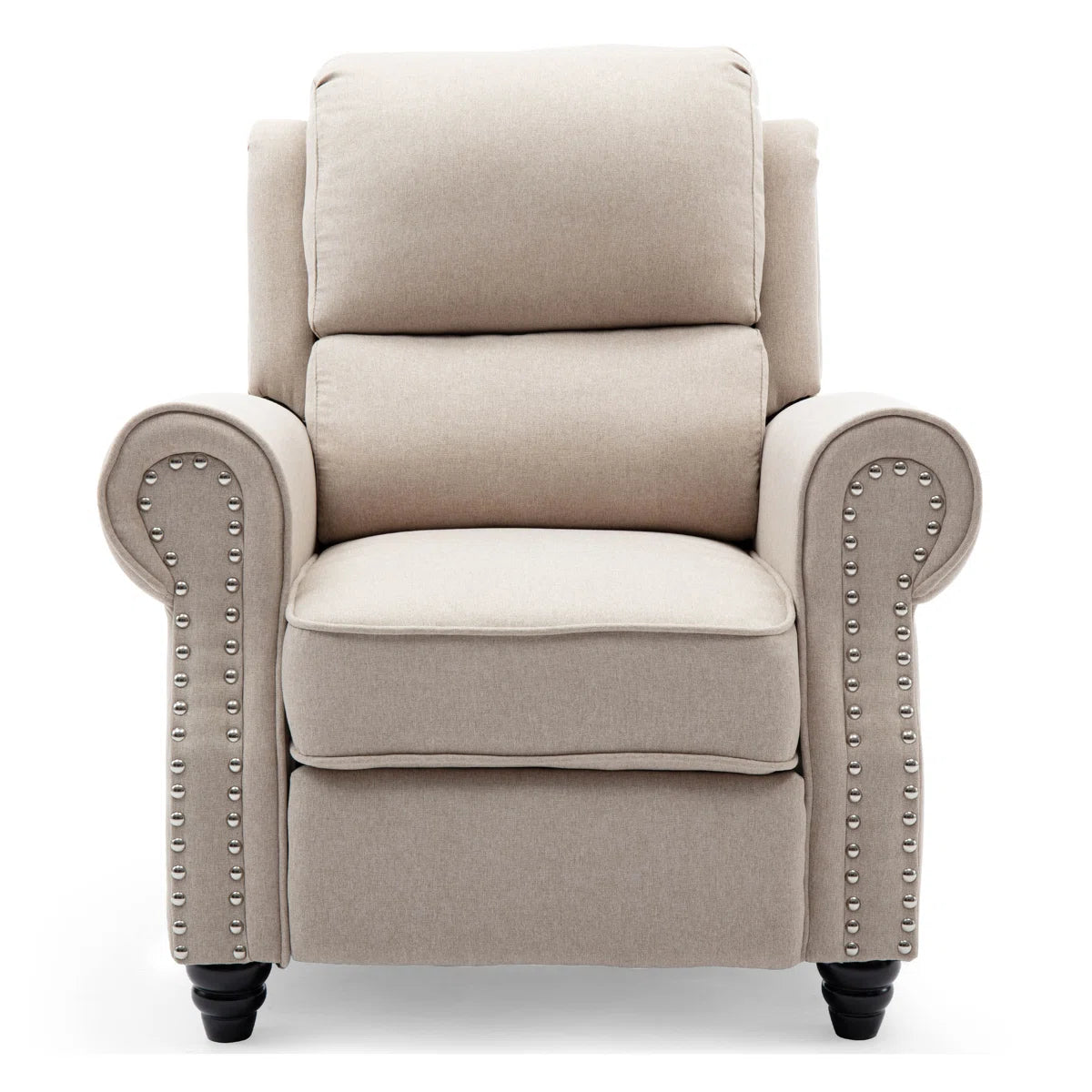 York Beige Upholstered Manual Recliner